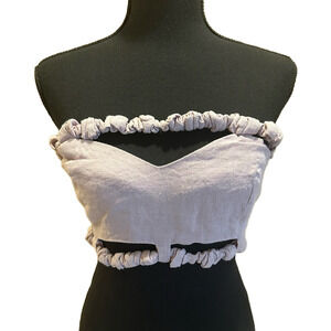 NWT GANNI PURPLE LILAC HEMP STRAPLESS TUBE TOP